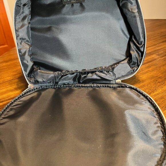 Lancome Paris Large Black Embossed Toiletries/Cosmetic/Medication Bag Purse - Picture 7 of 7